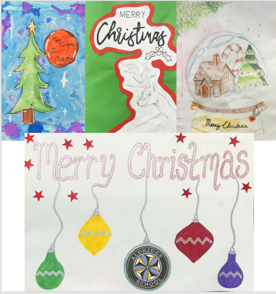 Aldridge School Winners of the Year 7 Inter House Christmas Card